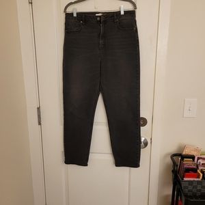 Hidden black wash mom jeans high waisted